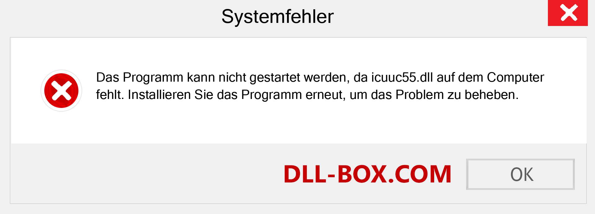 icuuc55.dll-Datei fehlt?. Download für Windows 7, 8, 10 - Fix icuuc55 dll Missing Error unter Windows, Fotos, Bildern