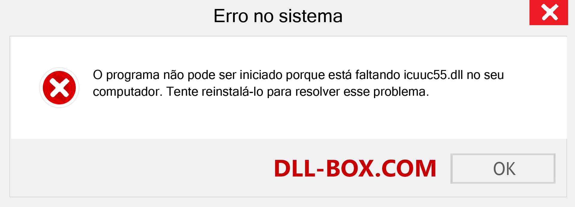 Arquivo icuuc55.dll ausente ?. Download para Windows 7, 8, 10 - Correção de erro ausente icuuc55 dll no Windows, fotos, imagens